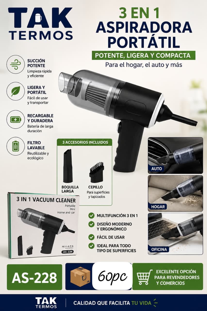 ASPIRADORA PORTATIL 3 EN 1