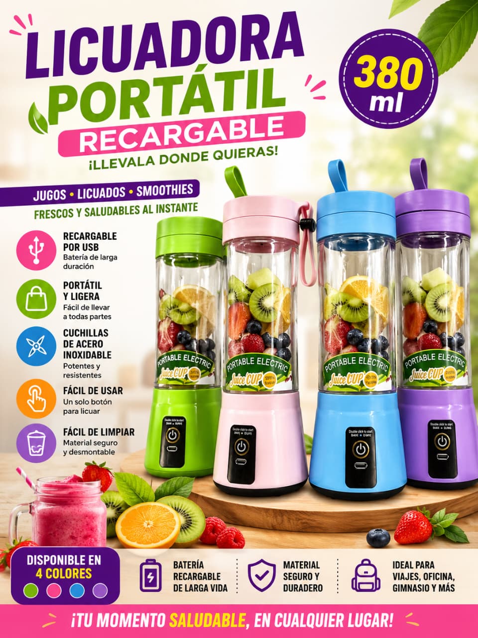 LICUADORA PORTATIL 380ML